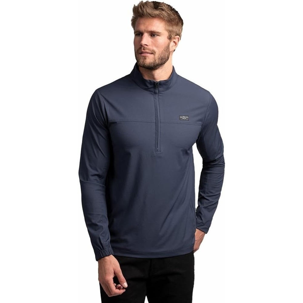 Travis Mathew Stopover 2.0 Jacket Men's Small S Mood Indigo 1/4 Zip Stretch Golf